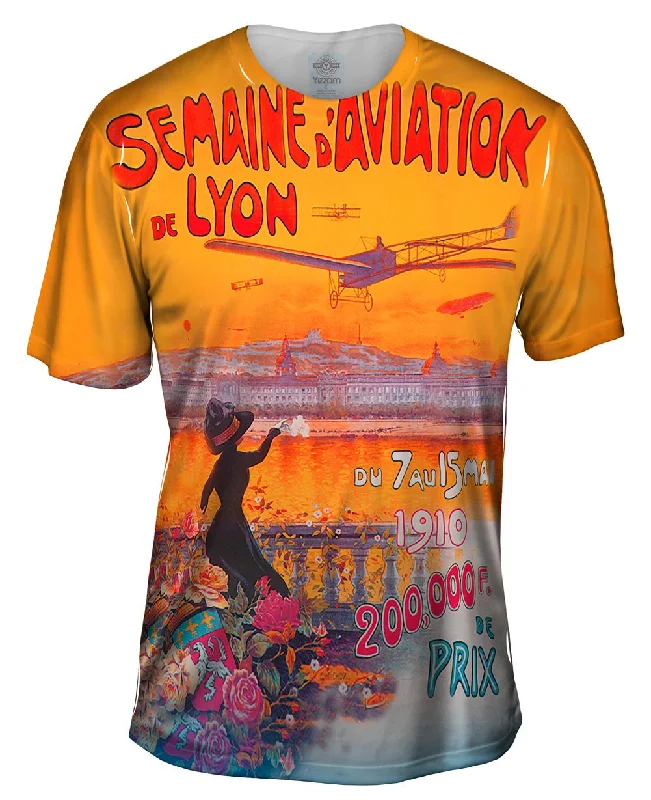 V-neck T-shirt-Semaine d Aviation de Lyon France