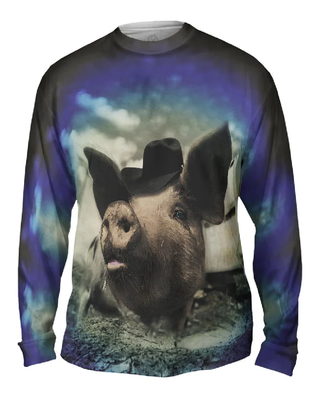 Premium Long Sleeve Shirt-Cowboy Pig