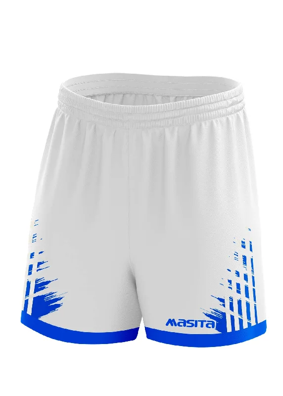 Stylish Print Shorts-Barkley Gaelic Shorts White/Blue Adult