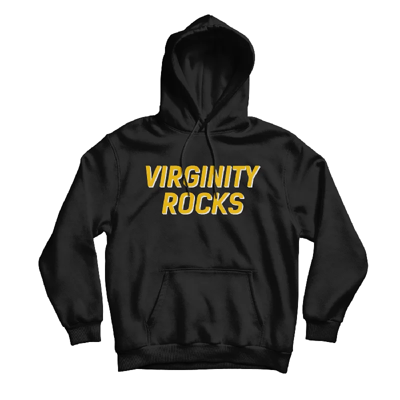 Premium Hoodie-Virginity Rocks Black Hoodie