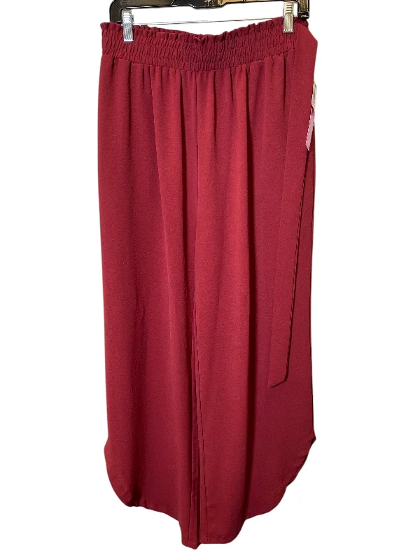 Casual Sweat Joggers-Pants Wide Leg By Cmc In Red, Size: Xl