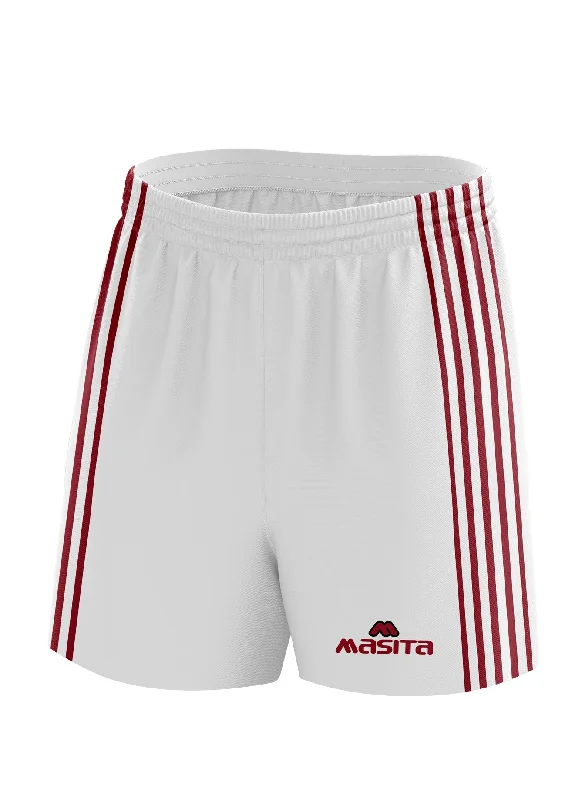 Bold Graphic Shorts-Donard Gaelic Shorts White/Maroon Adult