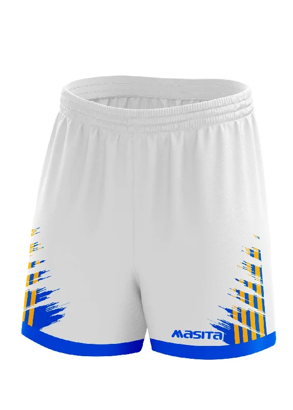 Fashion Casual Shorts-Barkley Gaelic Shorts White/Blue/Amber Adult