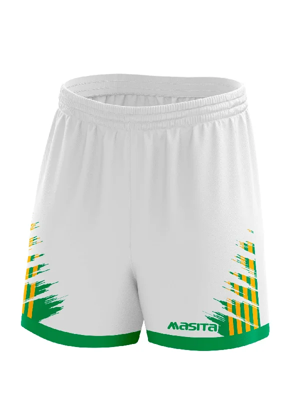 Custom Design Lounge Shorts-Barkley Gaelic Shorts White/Green/Amber Adult