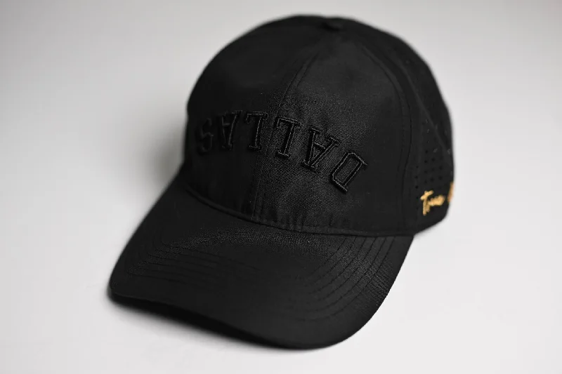 Cool Snapback Cap-Performance Dad Hat - TONAL black