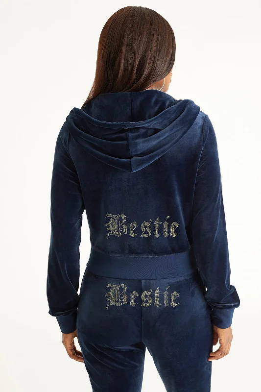 Outdoor Adventure Hoodie-Bestie Big Bling Velour Hoodie