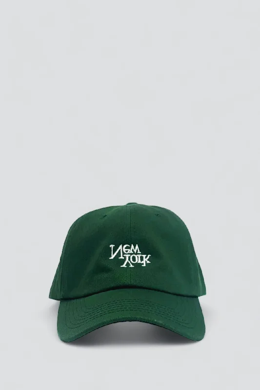 Vintage Style Hat-New York V2 Embroidered Hat - Forest Green/White