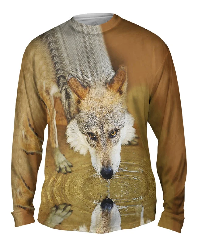 Graphic Art Long Sleeve-Deep Stare Wolf