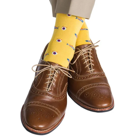 Colorful Printed Socks-The Shirt Shop Trout Cotton Dress Socks