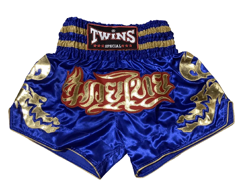 Bold Graphic Shorts-Twins Special Shorts T-152 Blue Gold