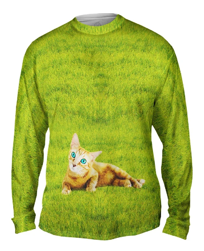 Minimalist Long Sleeve Shirt-Cool Cat Bright Eyes