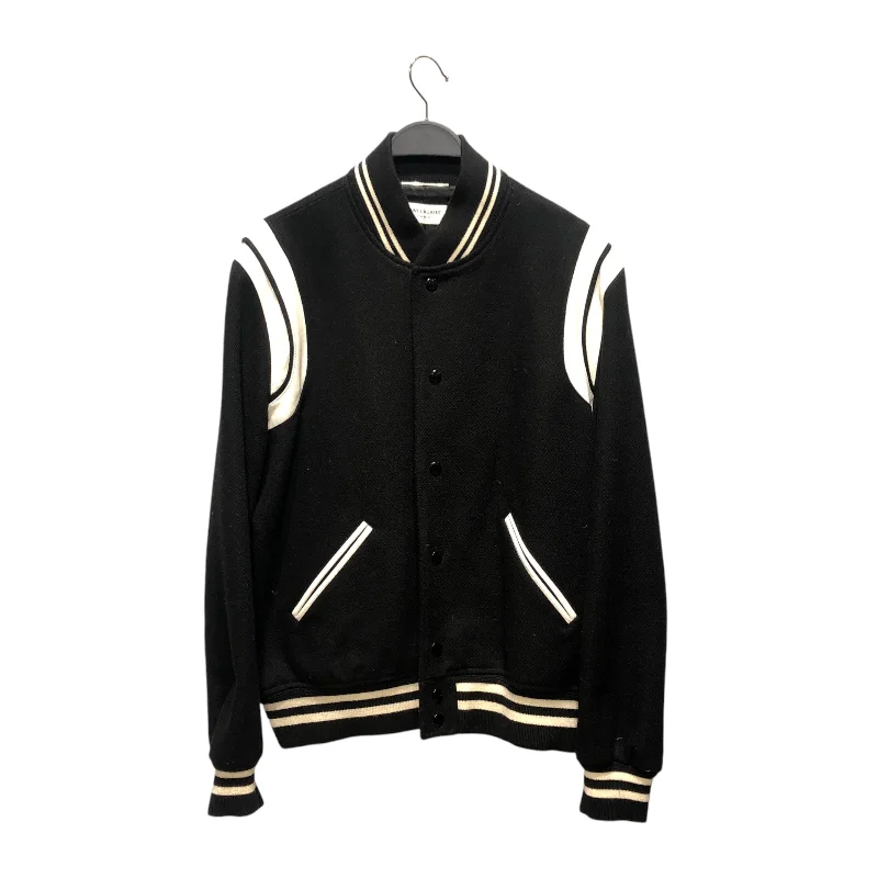 Versatile Utility Jacket-SAINT LAURENT/Jacket/52/Cotton/BLK/Stripe/stripped teddy jacket