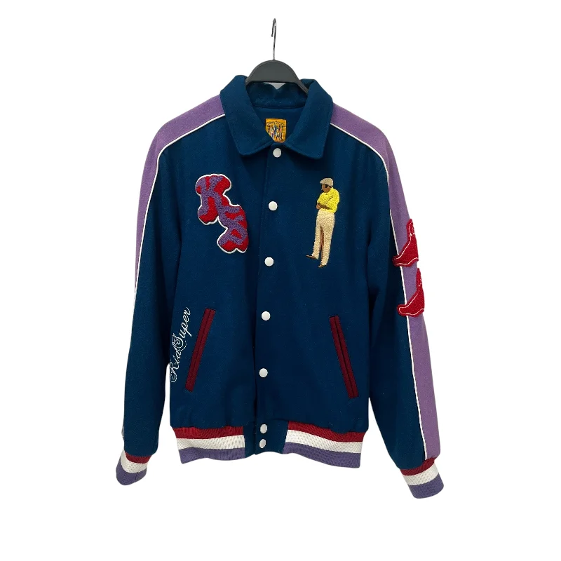 Classic Moto Jacket-KIDSUPER STUDIOS/Jacket/M/Wool/BLU/Graphic/Neighborhood Varsity