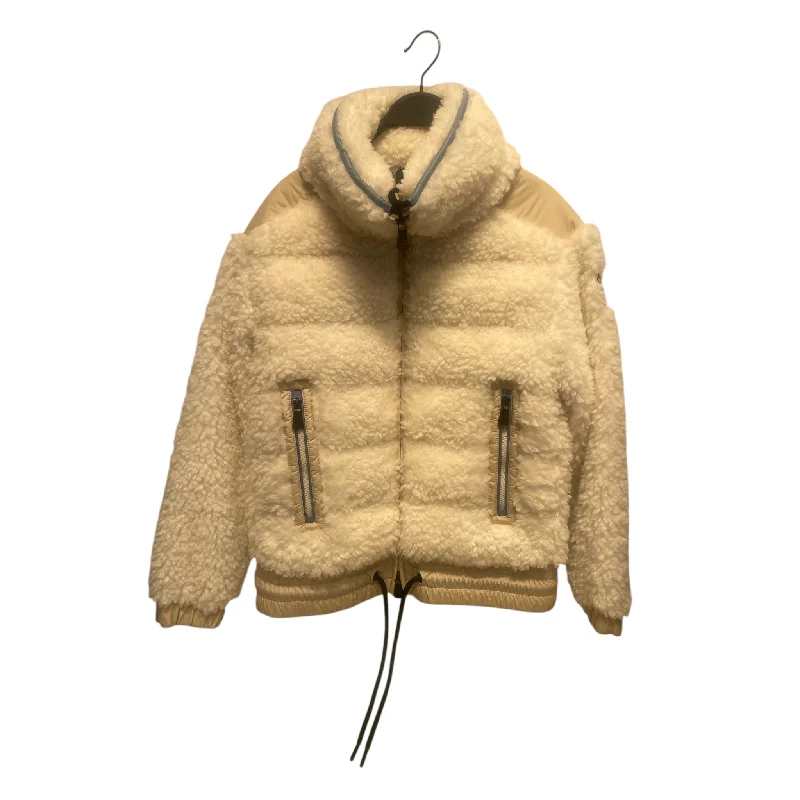 Elegant Wool Coat Jacket-MONCLER/Jacket/M/Wool/WHT/Grenoble Down Teddy Fleece